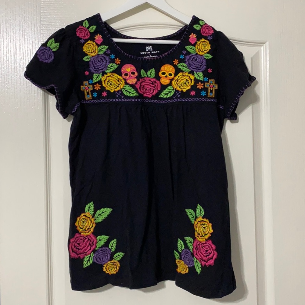 Mexican Style Embroidered Blouse